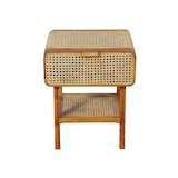thumbnail of SIT Möbel Mesa de cabeceira | 1 gaveta, 1 prateleira | Madeira de teca com trama de rattan | natureza | L 48 x P 45 x A 60 cm | 07959-01