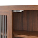 thumbnail of Hängeschrank mit Glastüren 63x60x18  Braun mit Fluted Glas und Handtuchhalter, 3 Ebenen, Vintage Design, Massivholz+MDF