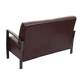 thumbnail of 2er Sofa HWC-H10, Couch Zweisitzer, Metall Kunstleder Industrie-Design ~ vintage braun