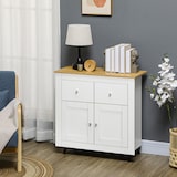 thumbnail of HOMCOM aparador de cocina buffet auxiliar de comedor moderno con puertas dobles y 2 cajones para salón entrada oficina 78x35x80 cm blanco