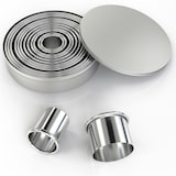 thumbnail of Intirilife 12-teiligs Ausstechformen Set in Silber mit Aufbewahrungsbox - 3 cm bis 12 cm Cutter Ringe Rund aus Edelstahl
