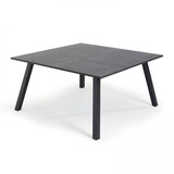 thumbnail of Table de jardin carrée extensible en aluminium noir