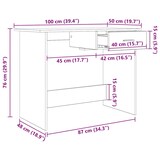 thumbnail of vidaXL Schreibtisch Altholz 100 x 50 x 76 cm Holzwerkstoff