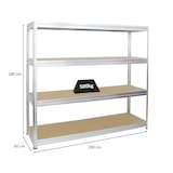 thumbnail of PROREGAL Schwerlastregal Dino | HxBxT 180x200x60 cm | Fachlast 500kg | Verzinkt | Steckregal Lagersystem Stecksystem Regalsystem