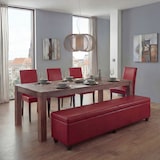 thumbnail of Set Gruppo di sedute Panca con contenitore Kriens XXL+4 sedie Littau, finta pelle/pelle certificata FSC® ~ rosso