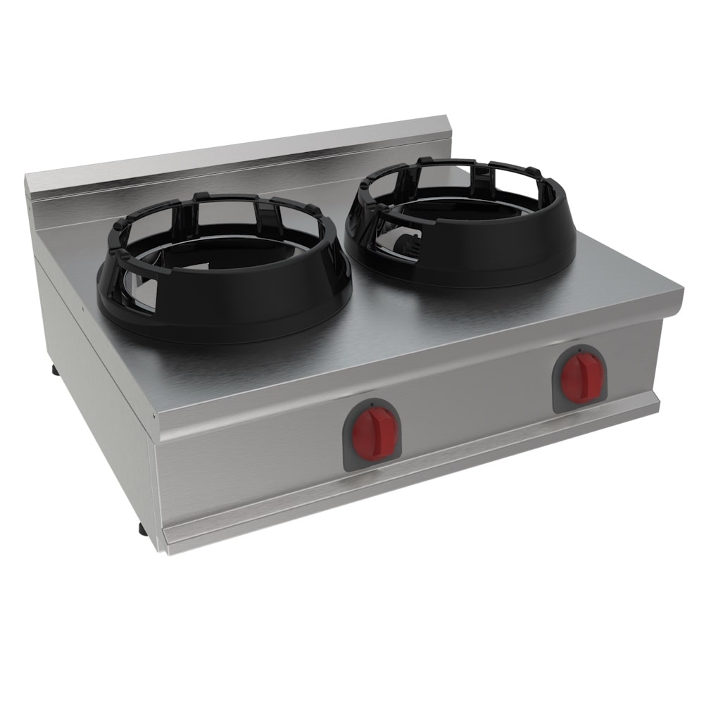 EURAST - Wok met 2 branders op gas tafelmodel - 800x700x280 mm - 28 Kw - 3288207L