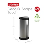 thumbnail of Curver - DECOBIN Abfalleimer 40L mit Drücker silber metallic   silber metallic