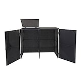 thumbnail of PROREGAL 2er-Mülltonnenverkleidung | HxBxT 176x130x131cm | Poly-Rattan 2x120l | Schwarz | Mülltonnenbox Mülltonnenabdeckung