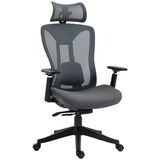 thumbnail of Ergonomischer Bürostuhl Schreibtischstuhl 70x66x128 cm mit Liegefunktion 135 Grad Kopfstütze Lendenstütze verstellbar Grau