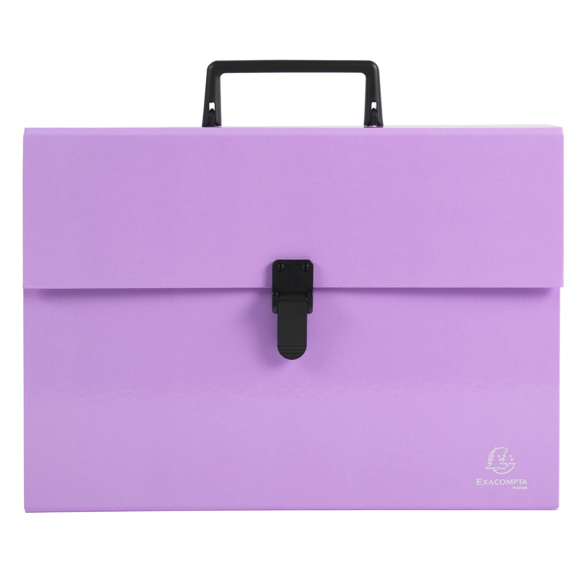 Exacompta - Réf. 56765E - Carton de 4 trieurs valisette avec poignée Aquarel - 18 compartiments - dim 32x24 cm - pour A4 - couleur mauve