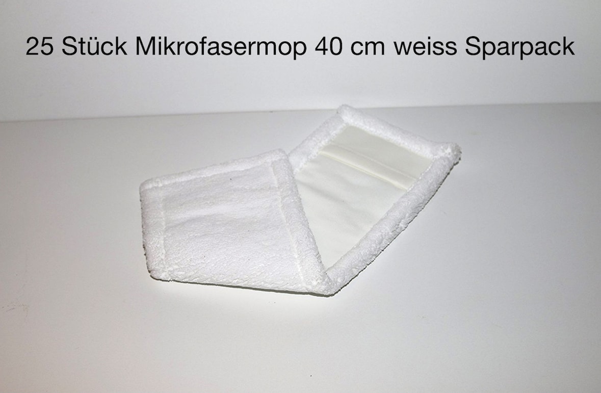 CleanSV® Microfasermop Profi 40 cm weiss 25 Stück Sparpack