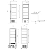thumbnail of Vitrina refrigerada con 1 puerta, 4 estantes, acero inoxidable/cristal, 160x51.5x55.3 cm, refrigeración por aire, 237L, blanca, TOPLINE 10589 Vaiotec