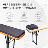 thumbnail of TexDeko Bierbankauflage gepolstert für Bierzeltgarnitur 180x25x4cm (kurz) XL Polsterung Biertisch-Auflage (Premium, Anthrazit)