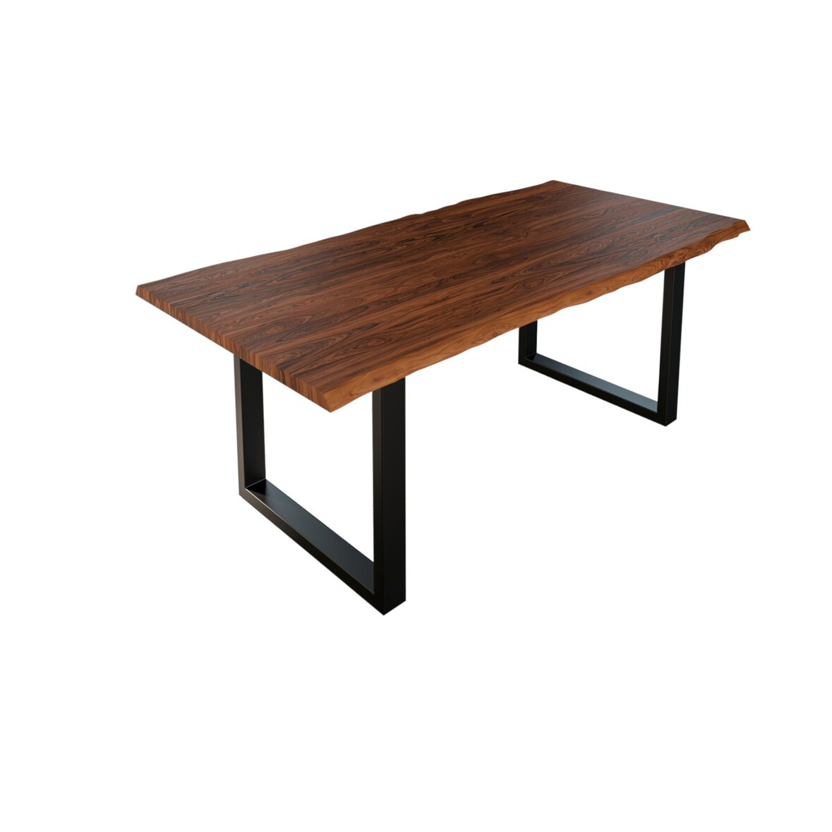 Esstisch Baumkante massiv Akazie nougat 220 x 100 cm schwarz LAUREN