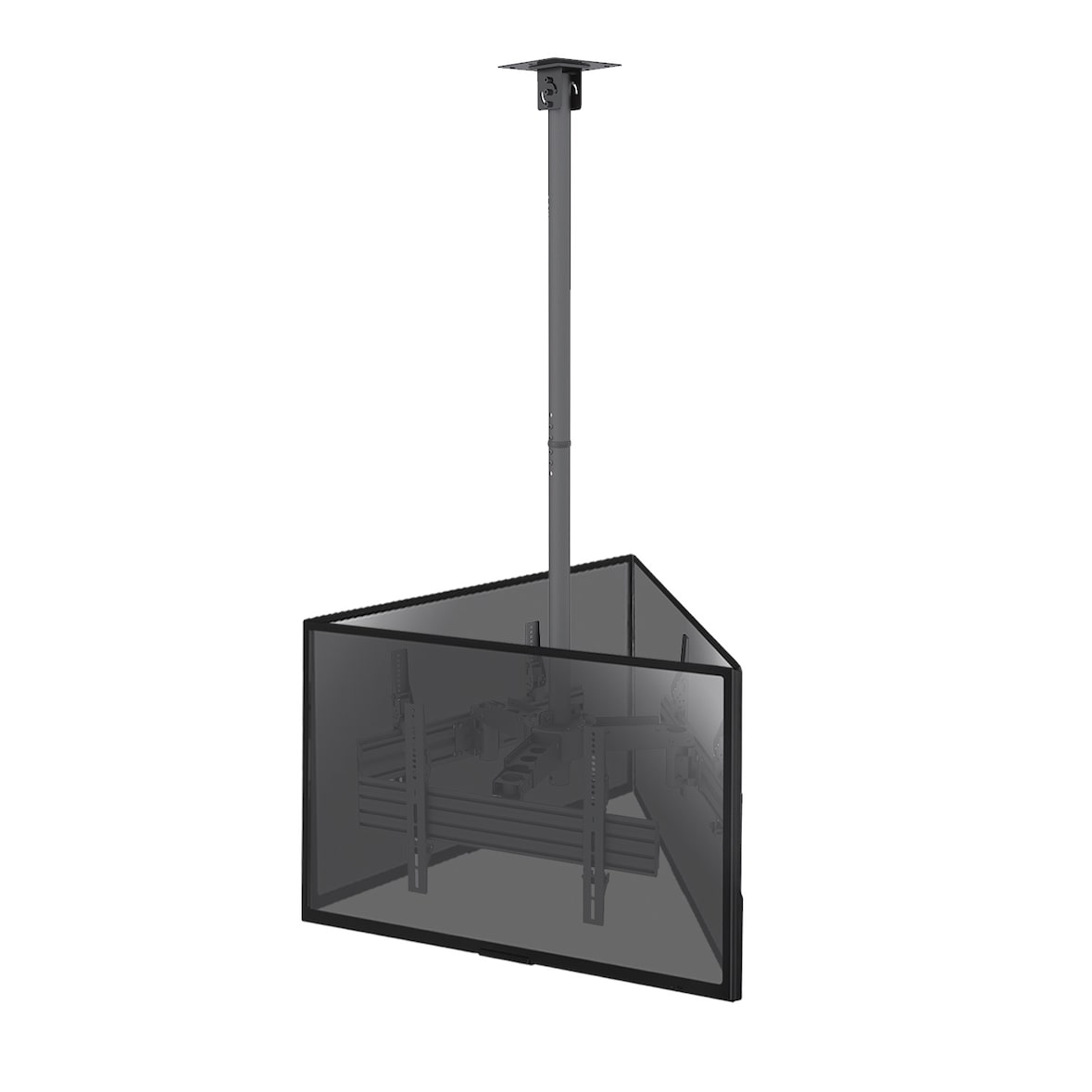 KIMEX - Soporte de techo para 3 pantallas de TV 50"-75" Altura ajustable 86-325 cm