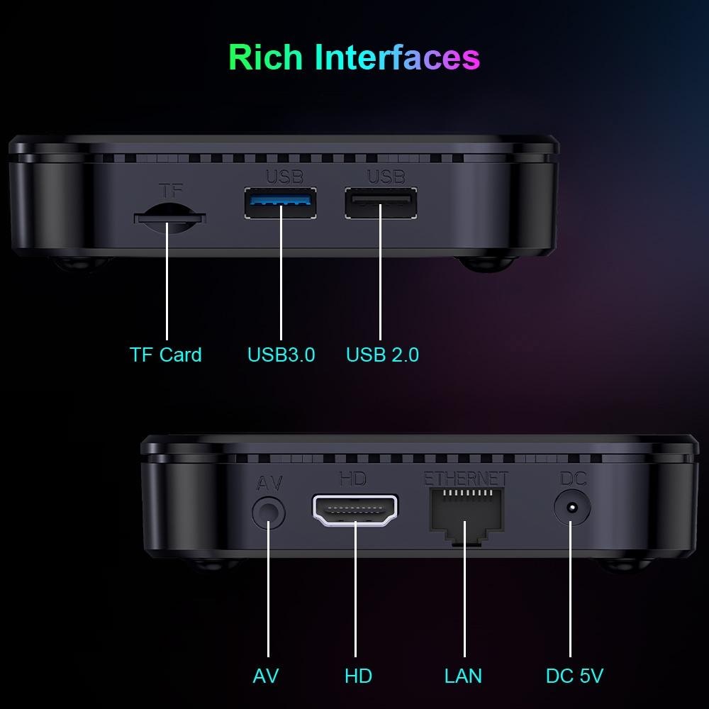 Box Android TV 8K UHD Smart 4GB 64GB Android 13 Télécommande Incluse YONIS