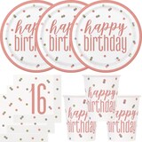 thumbnail of 16. Geburtstag Partyset Einweggeschirr roségold 48 tlg. Partygeschirr Teller Becher Servietten