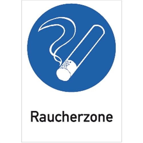 Schild Raucherzone, Kombischild, Kunststoff, 210x297 mm