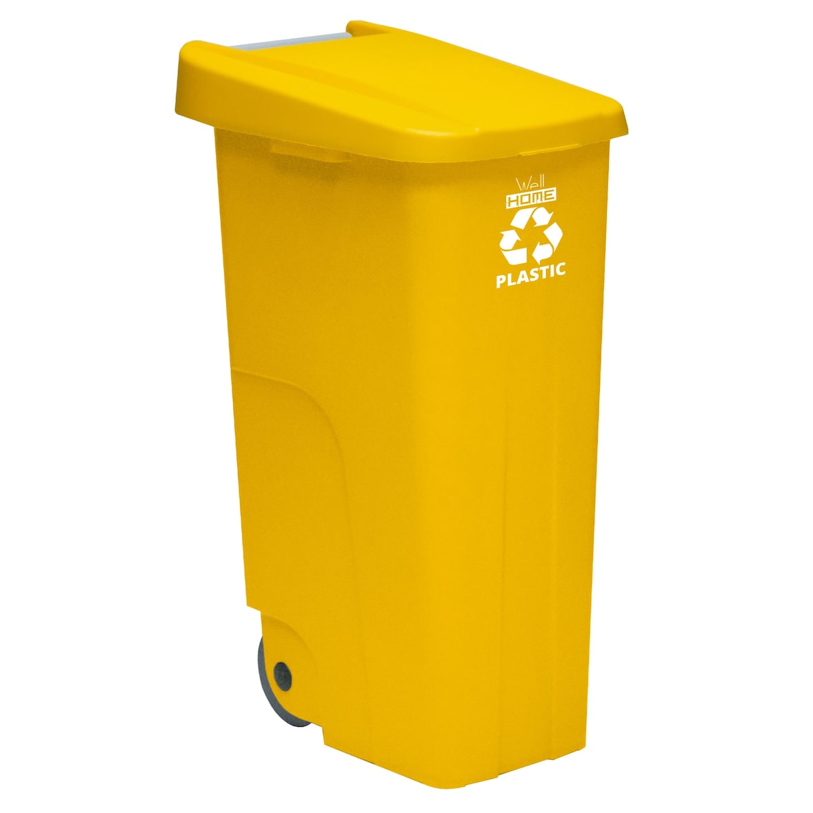 WellHome - Cubo de Basura 110L con Ruedas, Ideal para Reciclaje de Plástico