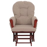 thumbnail of Relaxsessel HWC-C76, Schaukelstuhl Sessel Schwingstuhl + Hocker Stoff Bouclé 480g/m² Öko-Tex ~ braun Gestell dunkel