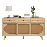 thumbnail of Merax Sideboard Landhausstil mit Schublade und 6 Fächer, Kommode mit Rattangeflecht, Anrichte, TV-Board, B:140cm