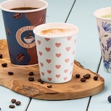 thumbnail of BIOZOYG Pappbecher bedruckt Herzen 50 Stück 200 ml / 8 oz, Ø 80 mm, weiß - Kaffeebecher to go - Pappe beschichtet mit PE - Trinkbecher/Einweg