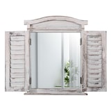 thumbnail of Wandspiegel Spiegelfenster mit Fensterläden 53x42x5cm ~ weiß shabby
