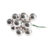 thumbnail of 144 Weihnachtskugeln am Draht Glas 2cm mini Spiegelbeeren zum Basteln silber