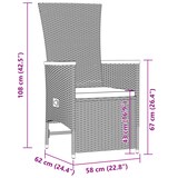 thumbnail of vidaXL 9-tlg. Garten-Essgruppe mit Kissen Grau Poly Rattan