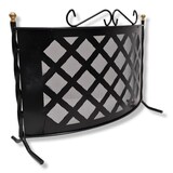 thumbnail of Parascintille grata curvo in ferro battuto decorato per camino