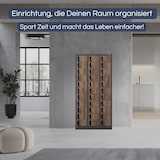 thumbnail of Schließfachschrank Spind PORTO - 33 Fächer, Etikettenhalter | Wertfachschrank Umkleideschrank Metall Kleiderspind, 185x90x45cm Anthrazit-Nussbaum