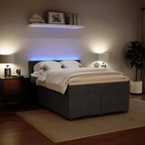 thumbnail of vidaXL Boxspringbett mit Matratze Dunkelgrau 140x200 cm Samt