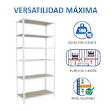 thumbnail of SimonRack Schwerlastregal 2500x900x500 mm, 6 Ebenen, Holzböden, 150 kg Tragkraft pro Ebene, Weiss - Maderclick