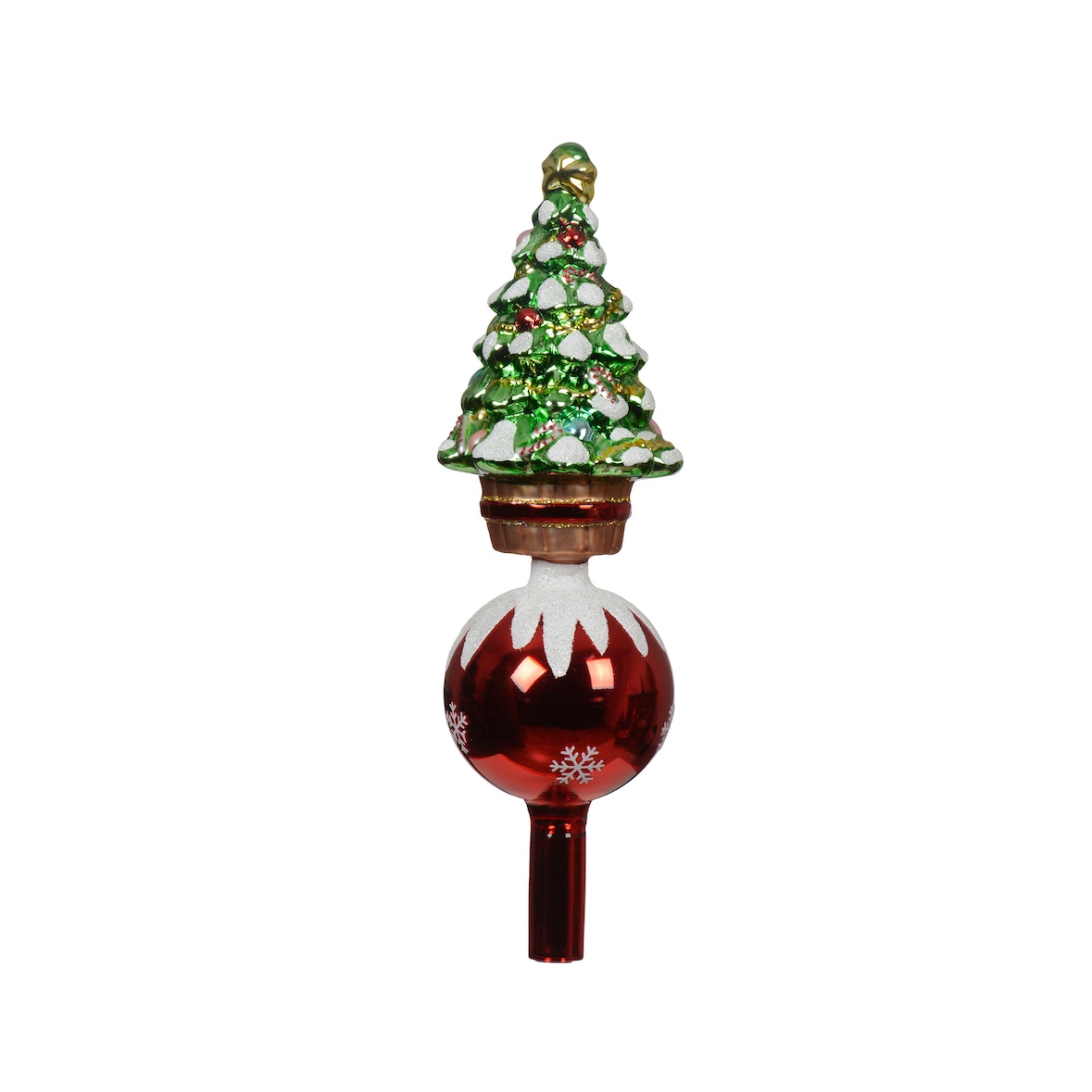 Christbaumspitze Glas Weihnachtsbaum 29cm Rot Grün