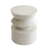 thumbnail of Table basse bout de canapé effet laqué ivoire diam 40 cm