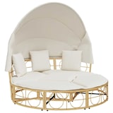 thumbnail of vidaXL Outdoor-Loungebett mit Dach und Kissen Poly Rattan