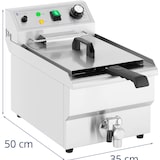 thumbnail of Royal Catering Friggitrice professionale elettrica da banco - 9 L - 3000 W - Rubinetto di scarico - Zona fredda