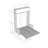 thumbnail of Cama de casal dobrável Kentaro de 160 cm com sofá e armário de parede em nogueira, verde