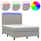 thumbnail of vidaXL Boxspringbett mit Matratze & LED Hellgrau 140x200 cm Stoff