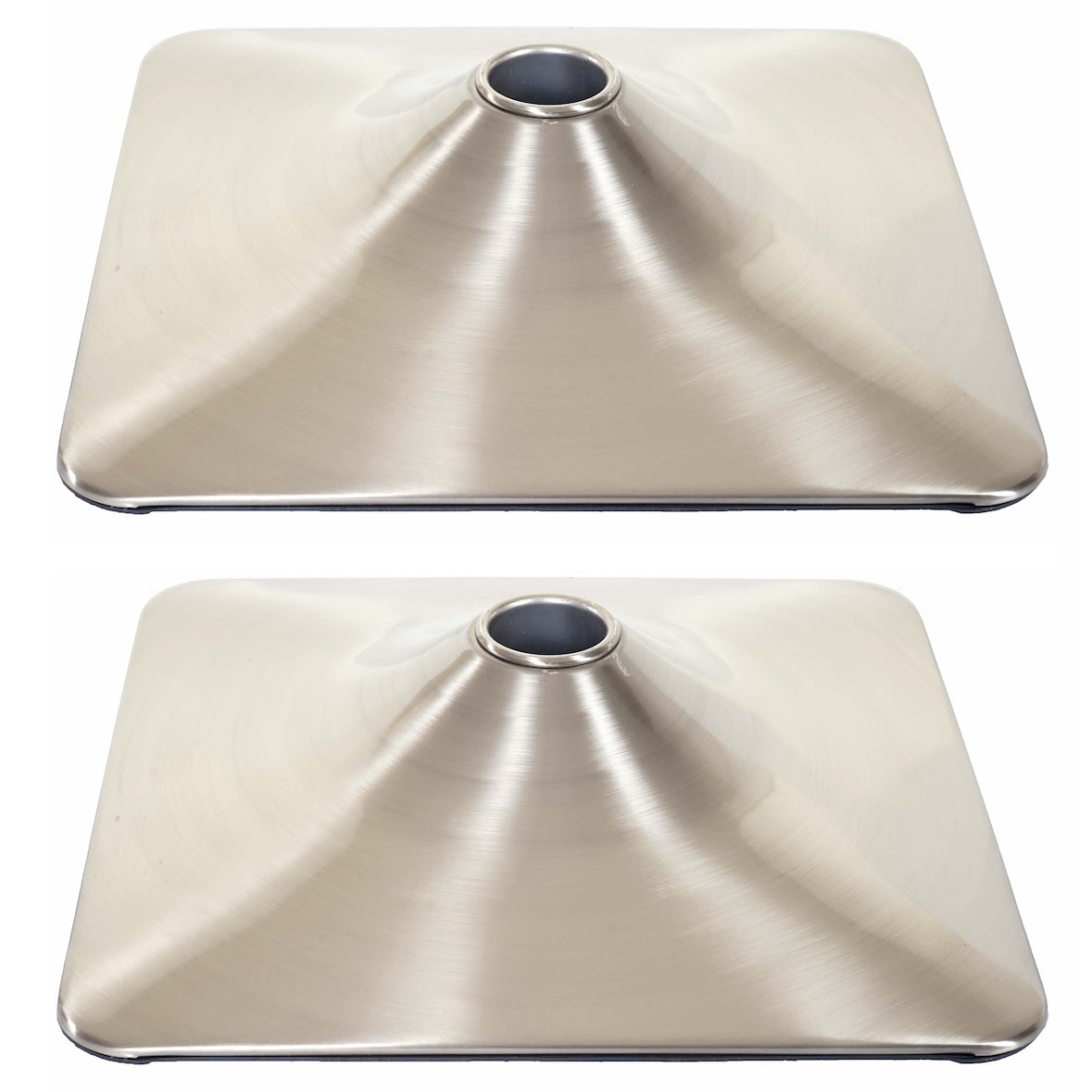 Set di 2 piastre per piedi Piede per sgabello da bar Sgabello da bar Sedia girevole Sedia da pranzo, rettangolare Metallo spazzolato Ø 37,5 cm