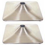 thumbnail of Set di 2 piastre per piedi Piede per sgabello da bar Sgabello da bar Sedia girevole Sedia da pranzo, rettangolare Metallo spazzolato Ø 37,5 cm