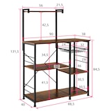 thumbnail of tectake Estantería para cocina Crawley 90x40x131,5cm  Madera Industrial Oscura, Rústica