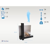 thumbnail of Cheminée à l'éthanol en verre et acier inox noir