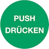 thumbnail of Aufkleber Piktogramm Push/Drücken, Folie, Ø 50 mm