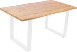 thumbnail of Esstisch Baumkante Holz-Optik Wildeiche 160 x 85 U-Gestell weiß JOSY