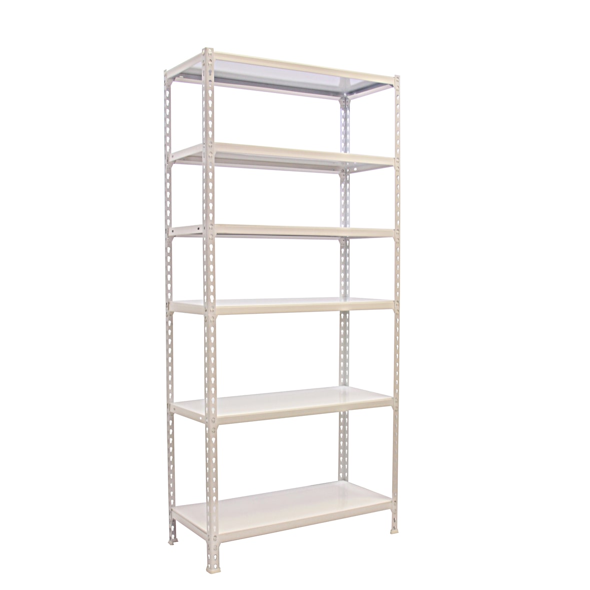 SimonRack Estanteria Metalica, 2500x900x400 mm, 6 Alturas, Bandeja Metal, 180 kg de Punto Flexión, Estanterias Almacenaje, Blanco - Simonclick