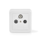 thumbnail of Prise Murale Pour Antenne  1x Sortie F  1x Sortie Mâle Cei  1x Sortie Femelle Cei  75 Db Usage Non Intensif Nedis