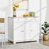 thumbnail of Aparador de Cocina con 3 Cajones 3 Puertas y Estantes Ajustables Mueble Auxiliar de Almacenaje para Comedor Salón Moderno Antivuelco 101x40x85 cm