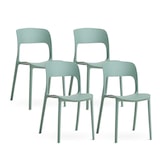 thumbnail of Lot de 4 chaises empilables en polypropylène avec fibre de verre pour jardin ou intérieur, hydrofuges et résistantes, design moderne – BARBARA – Vert
