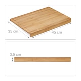 thumbnail of Relaxdays Tranchierbrett Bambus, Anschlagkante, Saftrille, Schneidebrett Küche, antibakteriell, Backbrett 45x35cm, natur